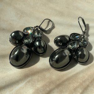 Vintage Givenchy dark crystal drop earrings